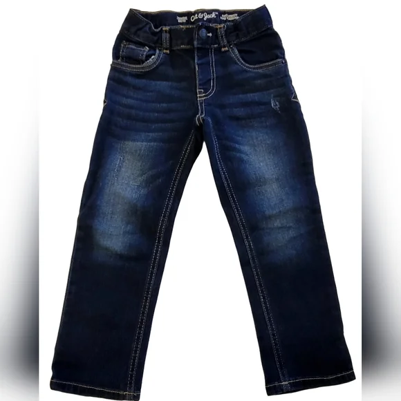 Cat & Jack Toddler Boys' Fit Straight Dark Wash Jeans size 4t - Picture 2 of 10